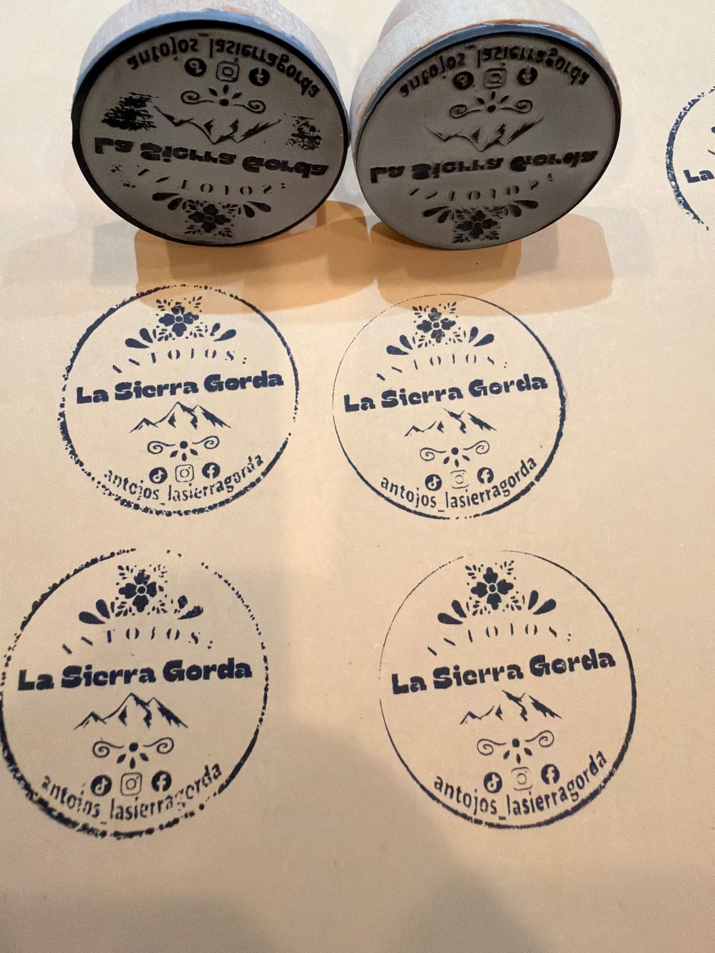 Custom logo rubber stamps with test impressions