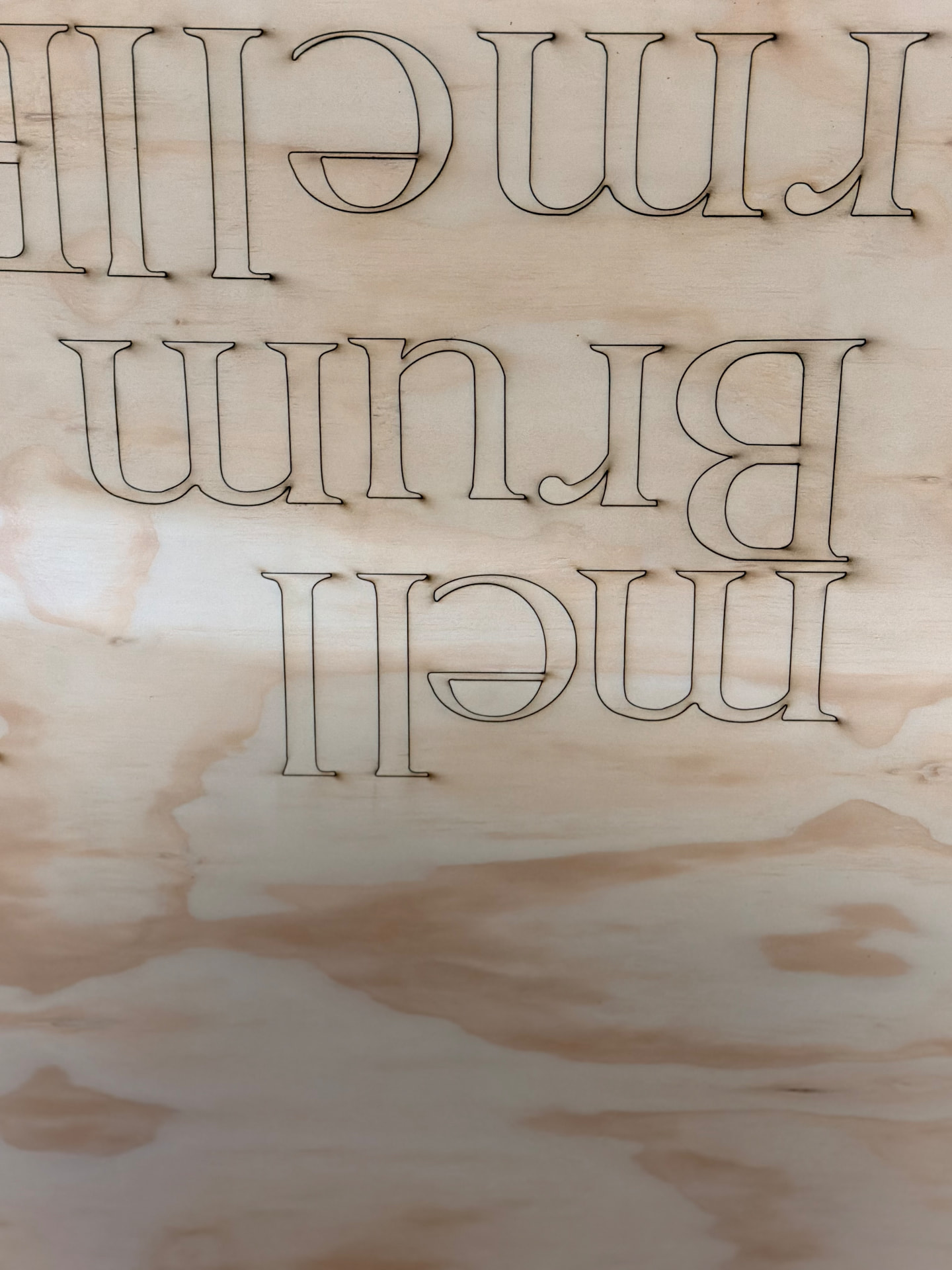 Custom name signs laser cut from birch plywood